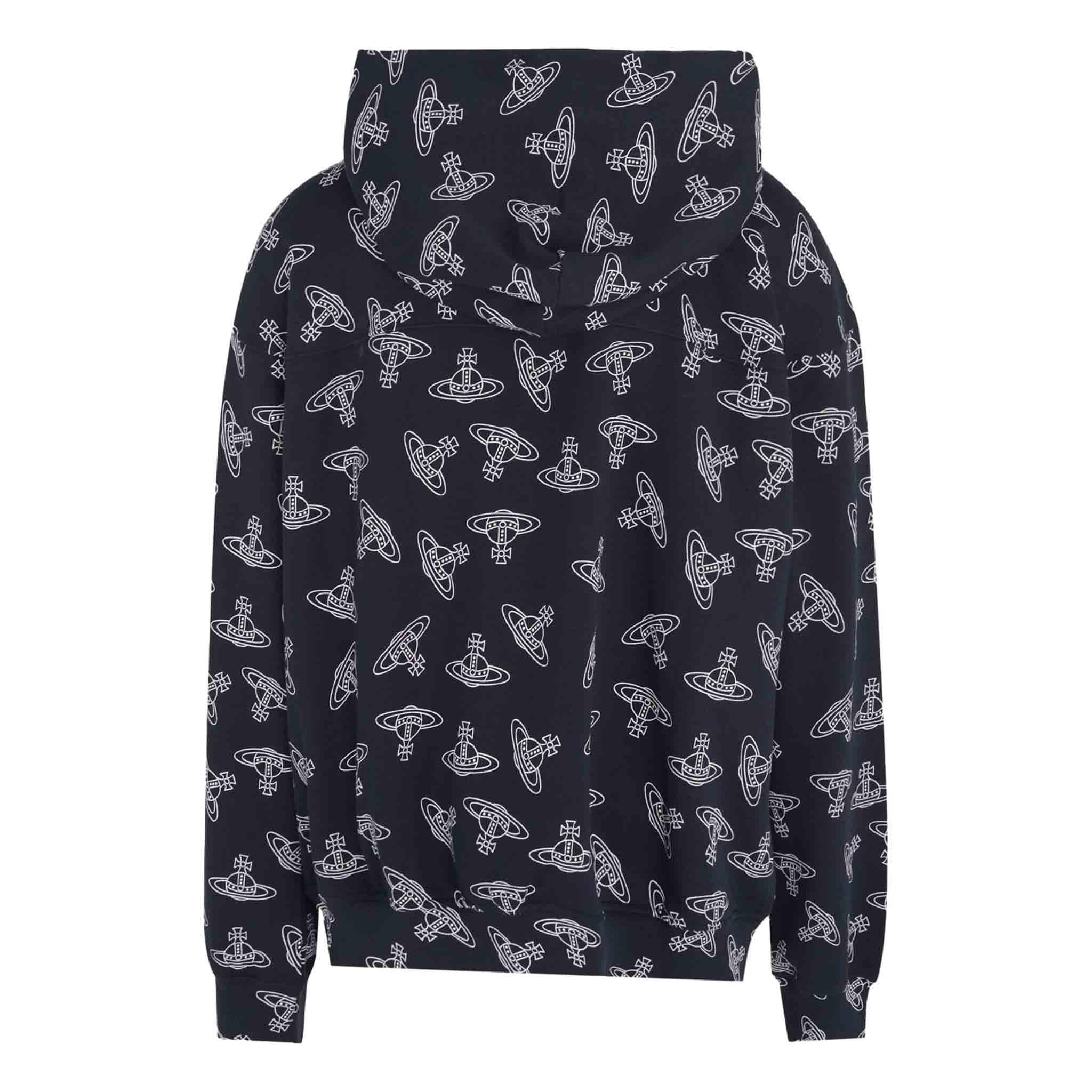 Vivienne Westwood All Over Orb Hoodie in Navy/White – DPUS