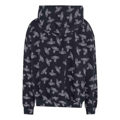 Vivienne Westwood All Over Orb Hoodie in Navy/White
