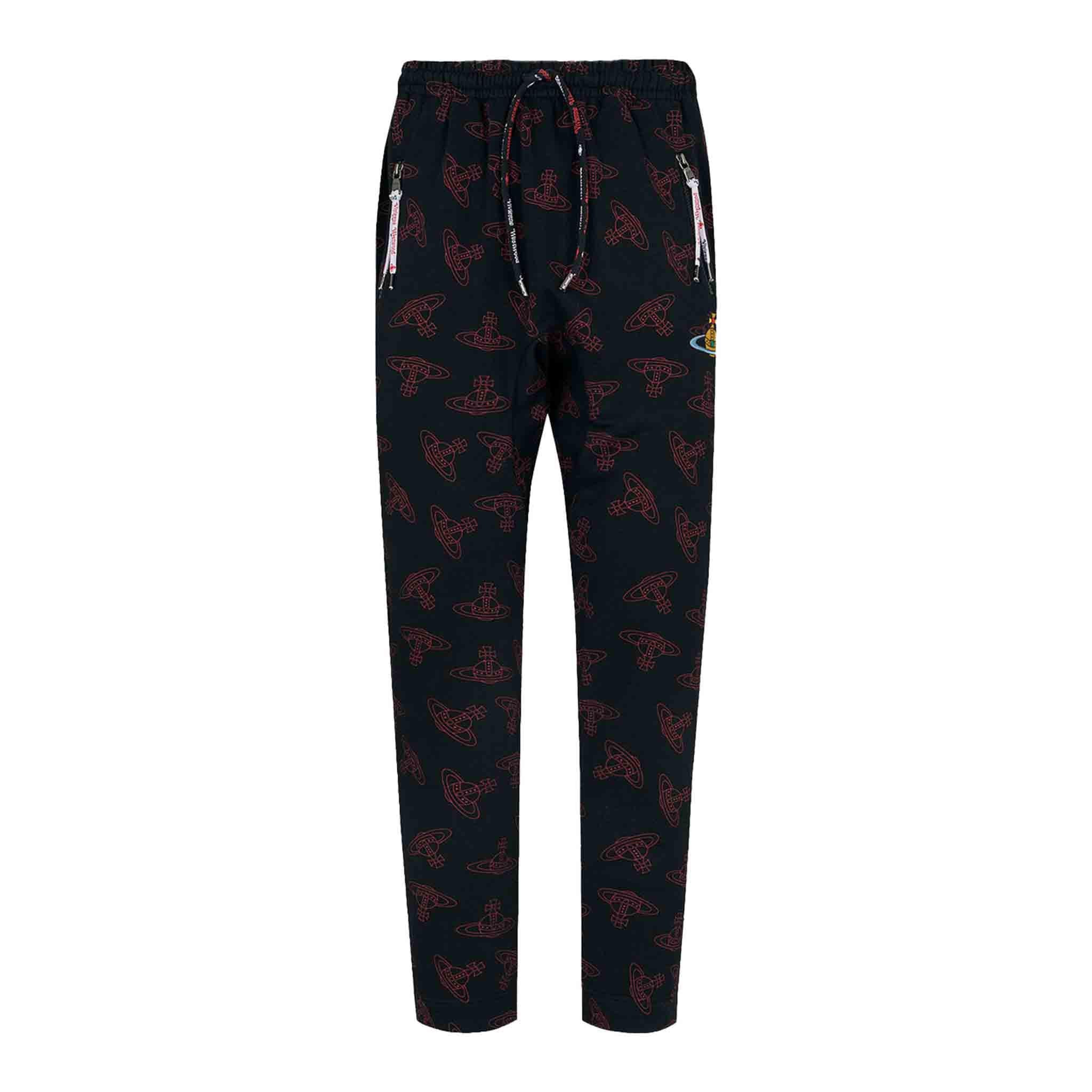 Vivienne Westwood All Over Orb Joggers in Black/Red