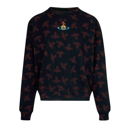 Vivienne Westwood All Over Orb Sweatshirt in Black/Red