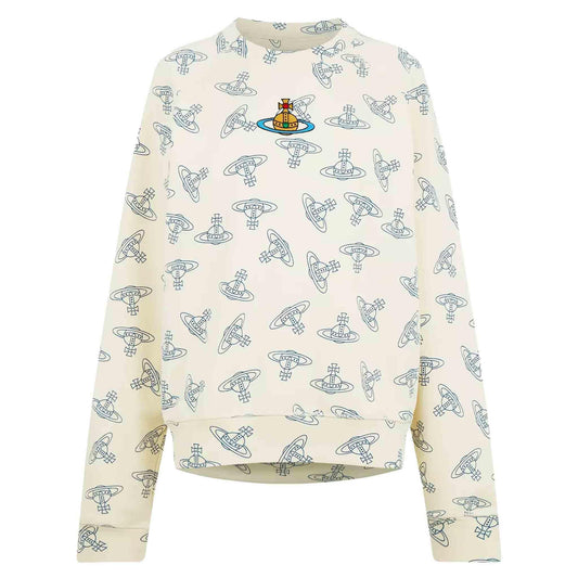 Vivienne Westwood All Over Orb Sweatshirt in Cream