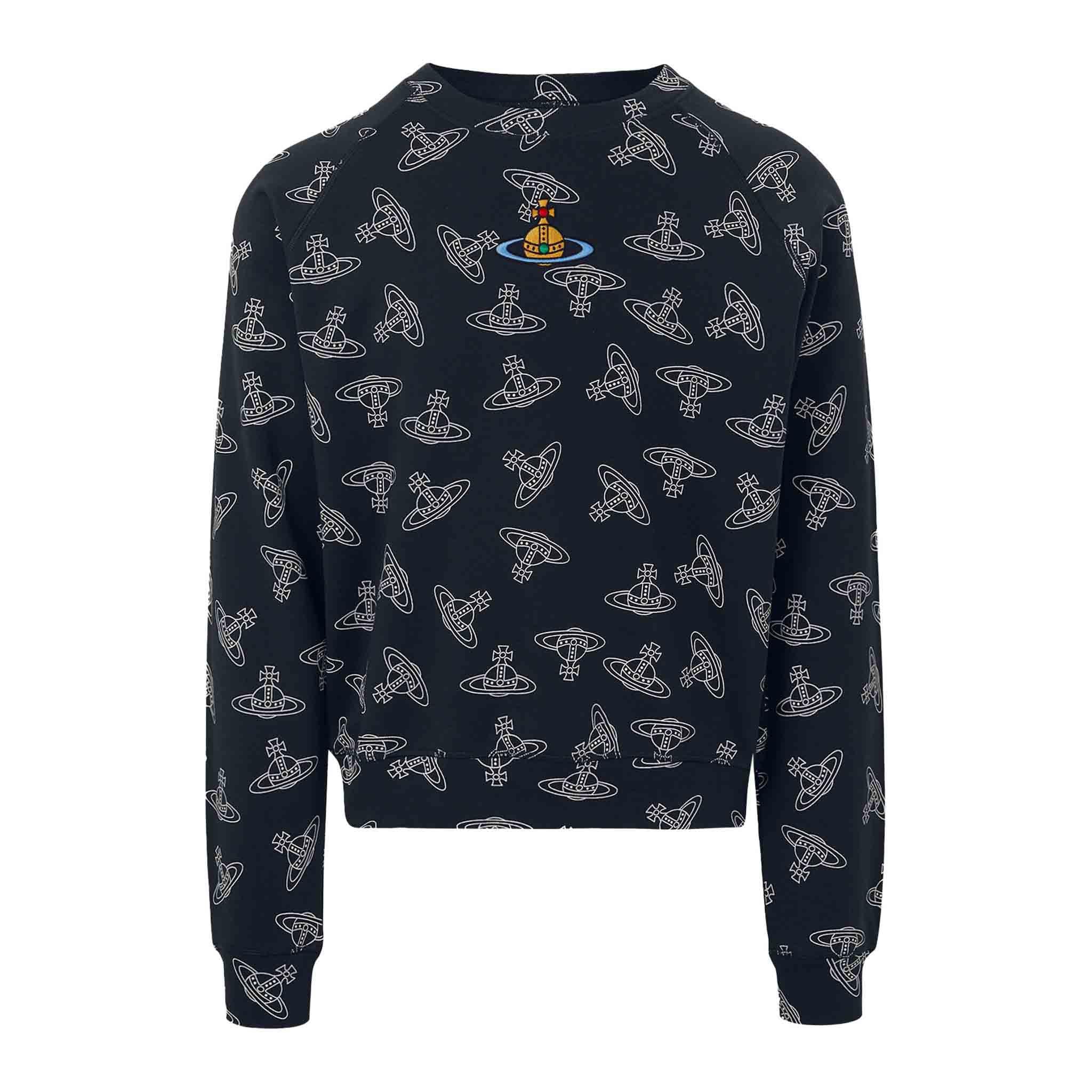 Vivienne Westwood All Over Orb Sweatshirt in Navy/White
