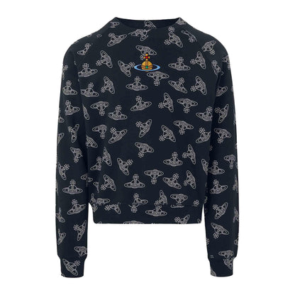 Vivienne Westwood All Over Orb Sweatshirt in Navy/White
