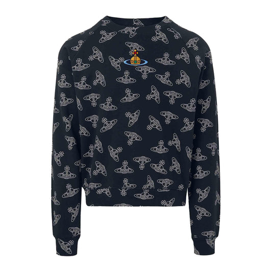 Vivienne Westwood All Over Orb Sweatshirt in Navy/White