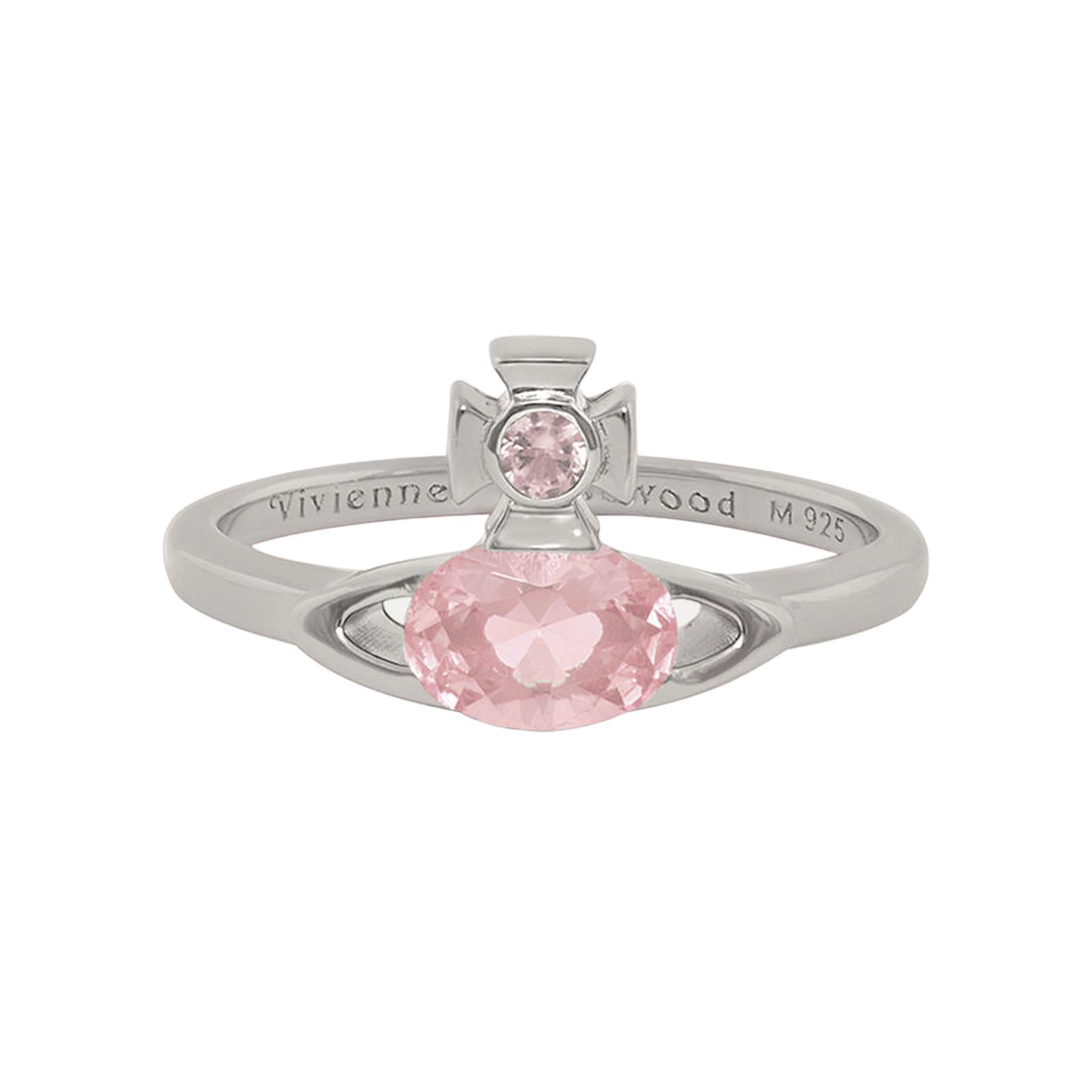 Vivienne Westwood Allie Ring in Platinum / Pink CzJewelleryVivienne WestwoodDPUS Designer Outlet8053195227181SVivienne Westwood Allie Ring in Platinum / Pink Cz