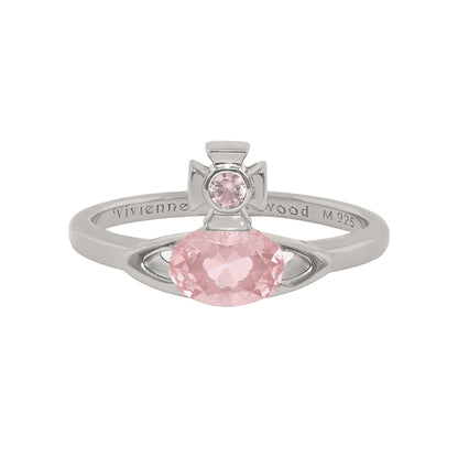 Vivienne Westwood Allie Ring in Platinum / Pink CzJewelleryVivienne WestwoodDPUS Designer Outlet8053195227181SVivienne Westwood Allie Ring in Platinum / Pink Cz