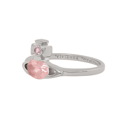 Vivienne Westwood Allie Ring in Platinum / Pink CzJewelleryVivienne WestwoodDPUS Designer Outlet8053195227181SVivienne Westwood Allie Ring in Platinum / Pink Cz