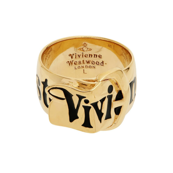 Vivienne Westwood Belt Ring - Luxury Gold Black Jewellery – DPUS
