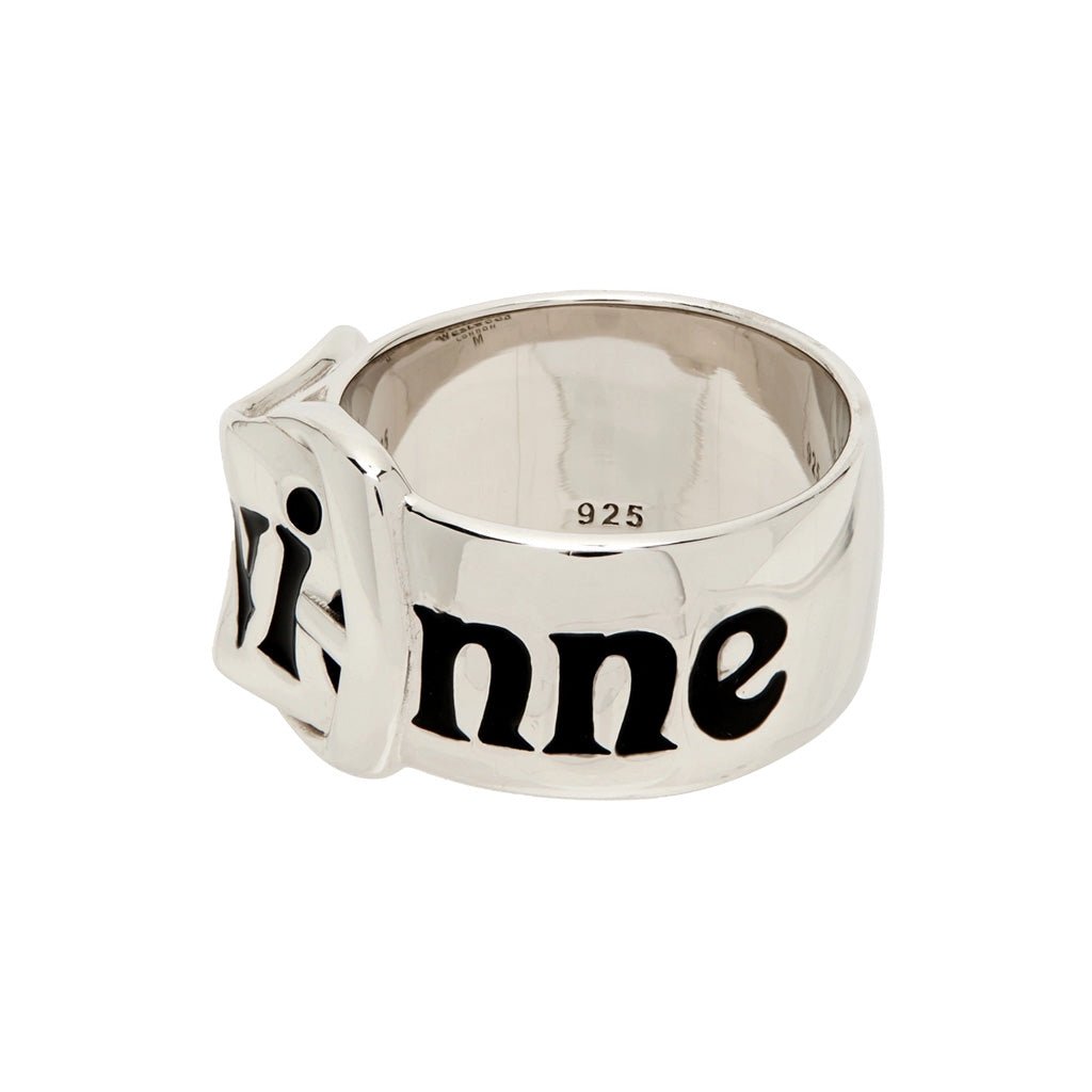 Vivienne Westwood Belt RingJewelleryVivienne WestwoodDPUS Designer Outlet8050889867593Platinum/Black EnamelXSVivienne Westwood Belt Ring