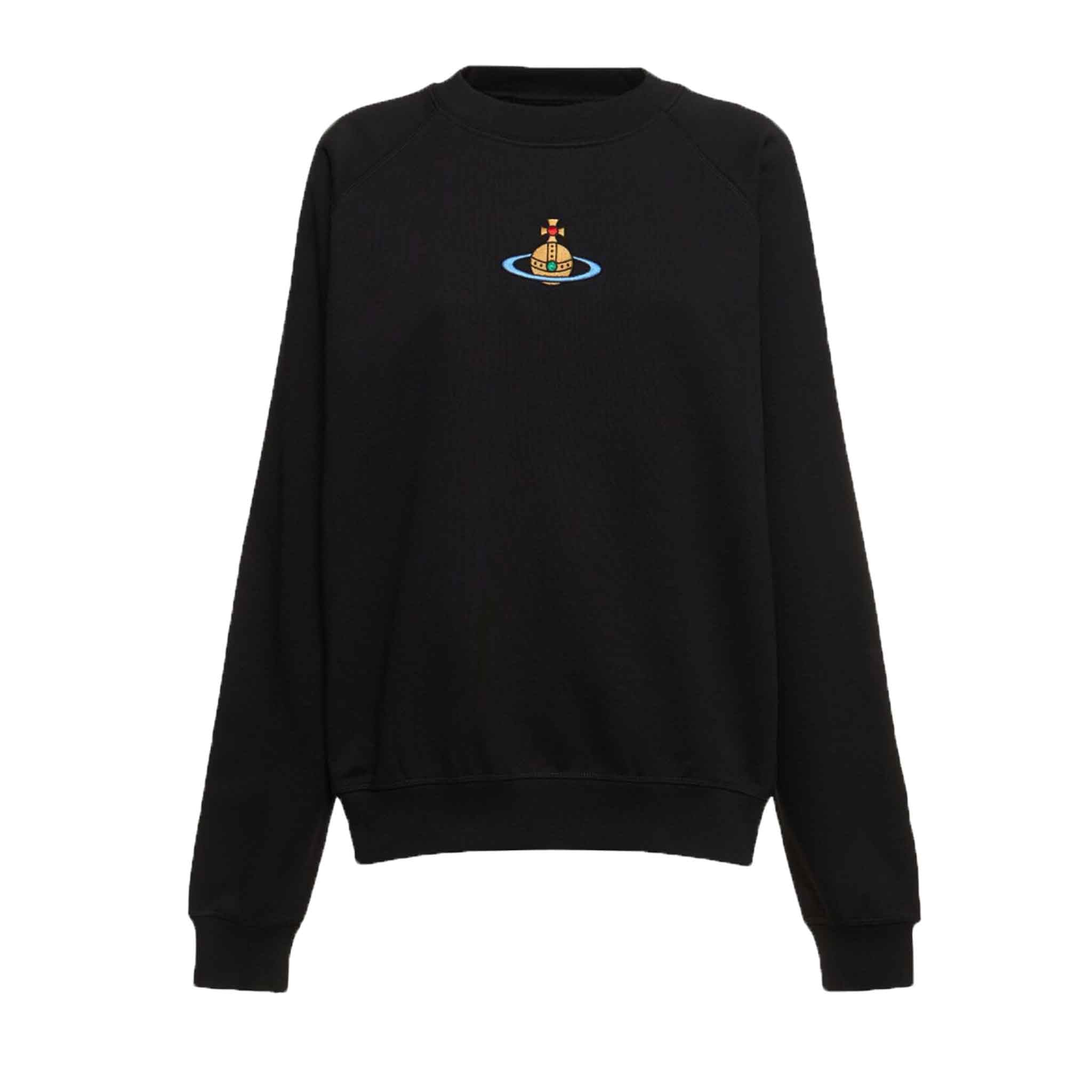 Vivienne Westwood Centered Orb Logo Oversize Raglan Sweatshirt in BlackSweatshirtsVivienne WestwoodDPUSXXSVivienne Westwood Centered Orb Logo Oversize Raglan Sweatshirt in Black