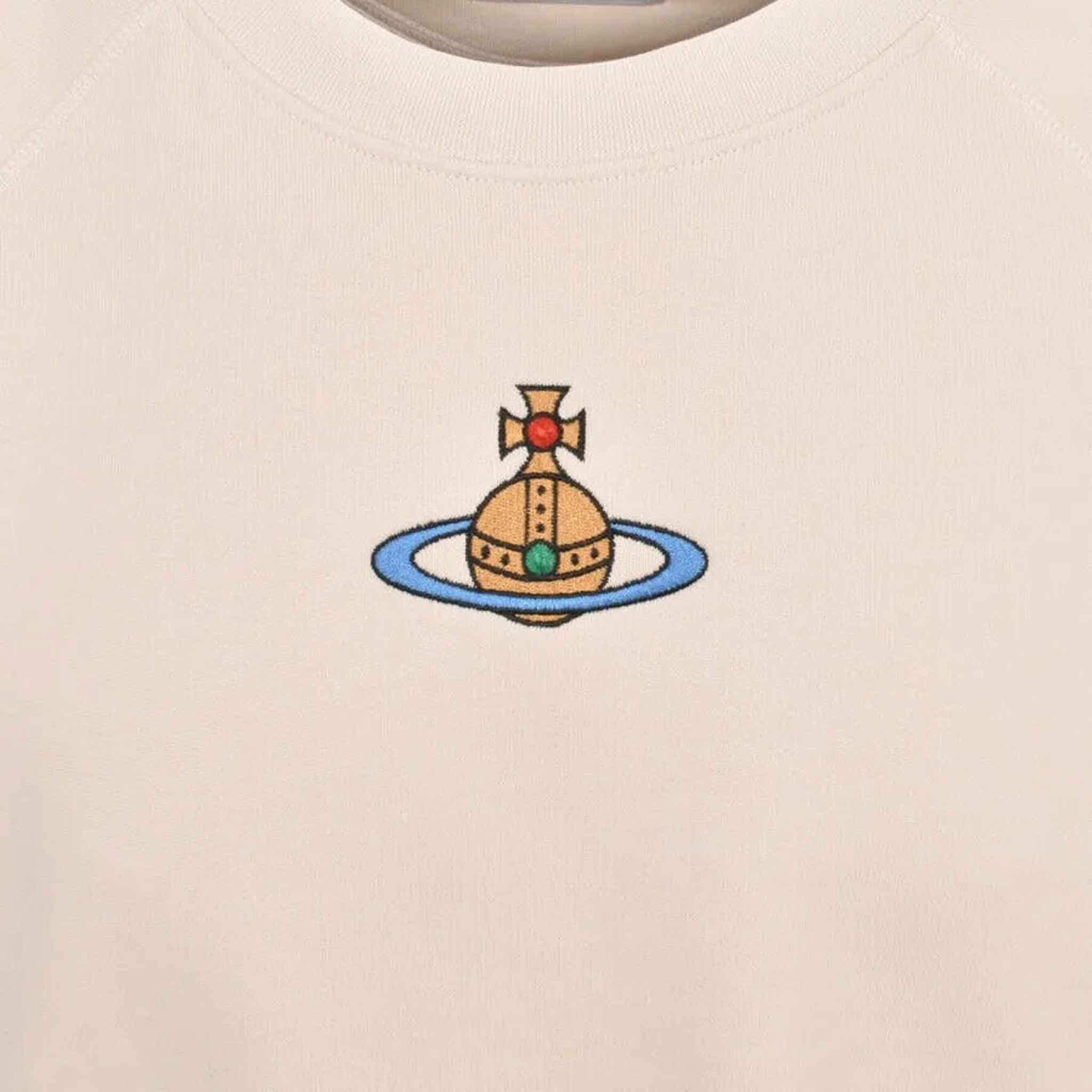 Vivienne Westwood Centered Orb Logo Oversize Raglan Sweatshirt in StoneSweatshirtsVivienne WestwoodDPUSXXSVivienne Westwood Centered Orb Logo Oversize Raglan Sweatshirt in Stone