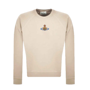 Vivienne Westwood Centered Orb Logo Oversize Raglan Sweatshirt in StoneSweatshirtsVivienne WestwoodDPUSXXSVivienne Westwood Centered Orb Logo Oversize Raglan Sweatshirt in Stone