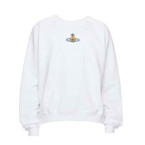 Vivienne Westwood Centered Orb Logo Oversize Raglan Sweatshirt in WhiteSweatshirtsVivienne WestwoodDPUSXXSVivienne Westwood Centered Orb Logo Oversize Raglan Sweatshirt in White