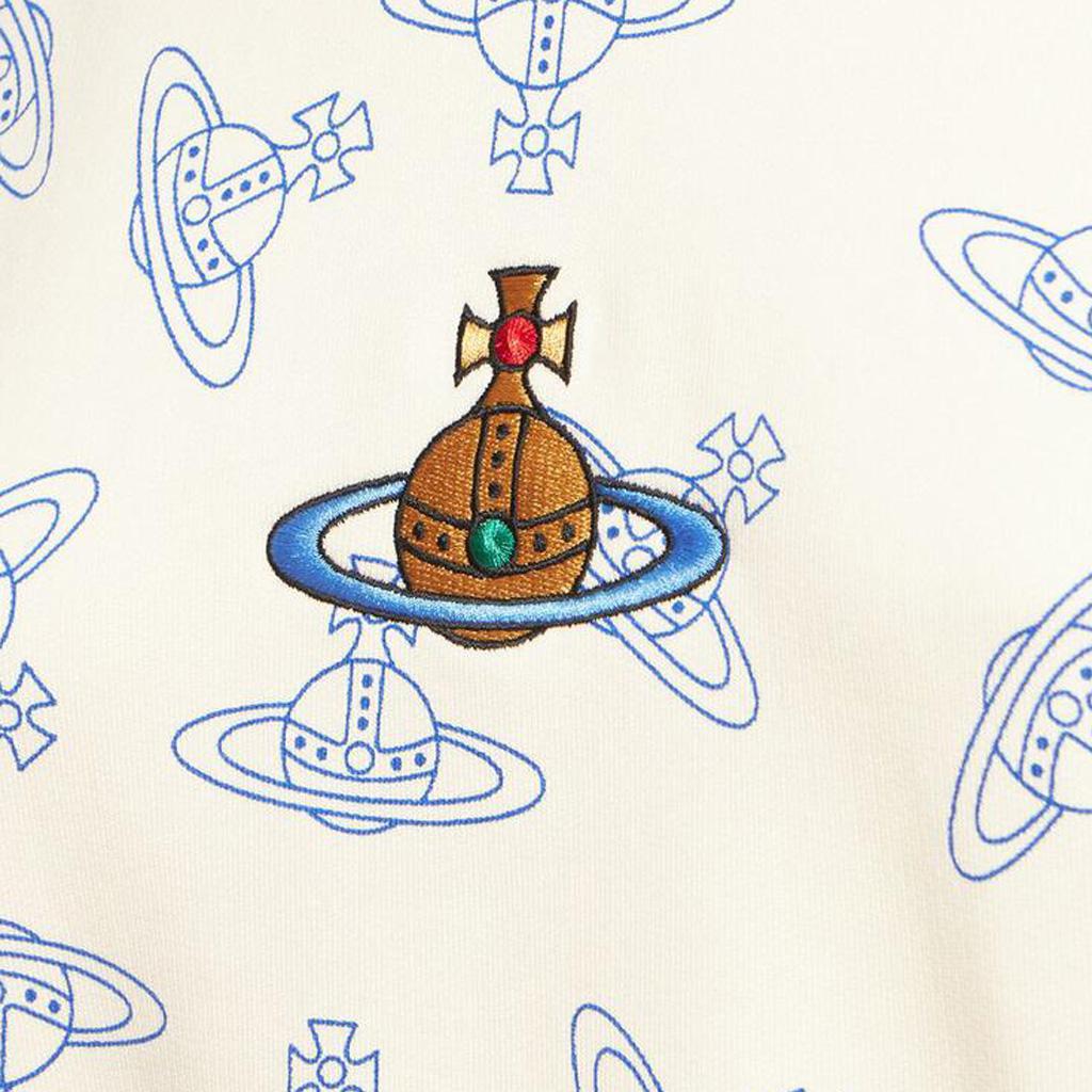 Vivienne Westwood Cropped All Over Orb Sweatshirt in Cream