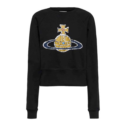 Vivienne Westwood Cropped Time Machine Sweatshirt in Black