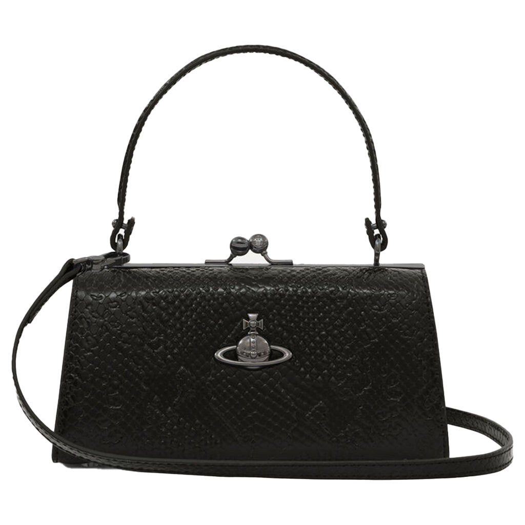 [Vivienne Westwood] Doll Xl Frame PurseBagsVivienne WestwoodDPUS Designer Outlet8053195383382Black Python Effect[Vivienne Westwood] Doll Xl Frame Purse