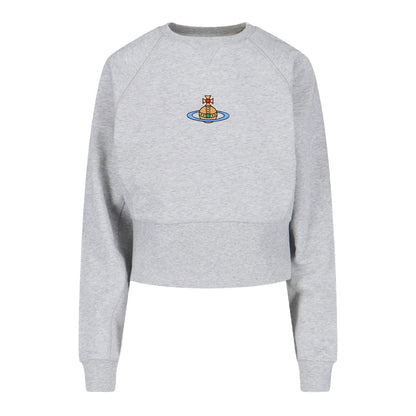 Vivienne Westwood Embroidered Centre Orb Raglan Cropped SweatshirtSweatshirtsVivienne WestwoodDPUS Designer Outlet044366048450Grey MelangeXSVivienne Westwood Embroidered Centre Orb Raglan Cropped Sweatshirt