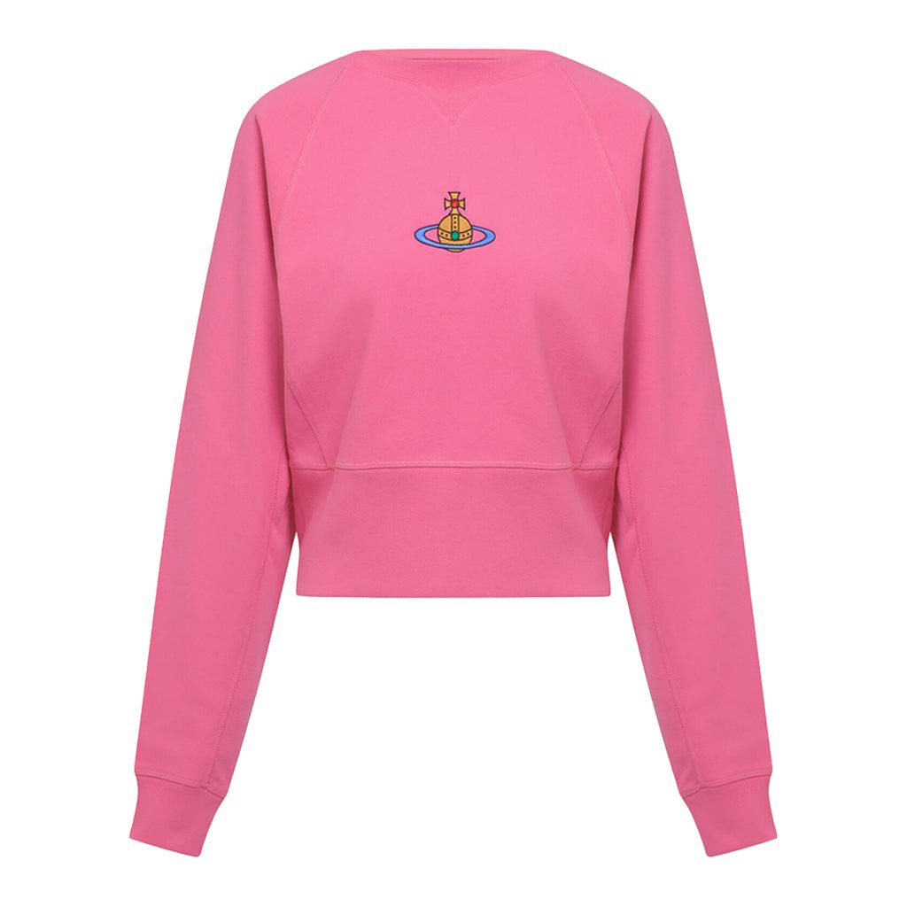 Vivienne Westwood Embroidered Centre Orb Raglan Cropped SweatshirtSweatshirtsVivienne WestwoodDPUS Designer Outlet044362356467Pink2XSVivienne Westwood Embroidered Centre Orb Raglan Cropped Sweatshirt
