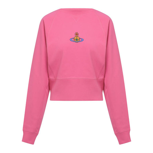 Vivienne Westwood Embroidered Centre Orb Raglan Cropped SweatshirtSweatshirtsVivienne WestwoodDPUS Designer Outlet044362356467Pink2XSVivienne Westwood Embroidered Centre Orb Raglan Cropped Sweatshirt