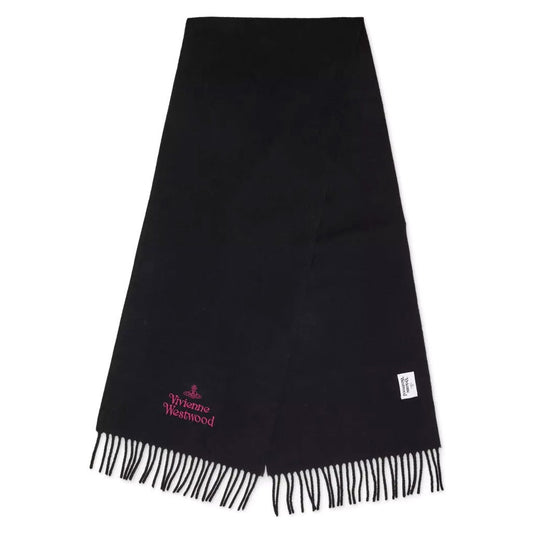 [Vivienne Westwood] Embroidered Logo Fringe ScarfScarvesVivienne WestwoodDPUS Designer Outlet81030007-W00Q7-AAC-AW26-N4018053195657155Black[Vivienne Westwood] Embroidered Logo Fringe Scarf