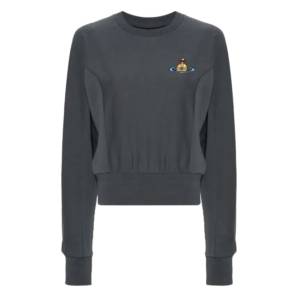 Vivienne Westwood Embroidered Orb Cropped SweatshirtSweatshirtsVivienne WestwoodDPUS Designer Outlet044361853806GreySVivienne Westwood Embroidered Orb Cropped Sweatshirt