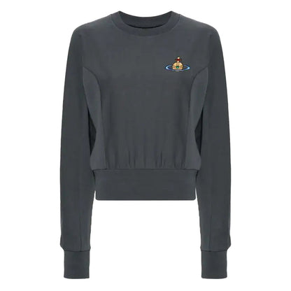 Vivienne Westwood Embroidered Orb Cropped SweatshirtSweatshirtsVivienne WestwoodDPUS Designer Outlet044361853806GreySVivienne Westwood Embroidered Orb Cropped Sweatshirt