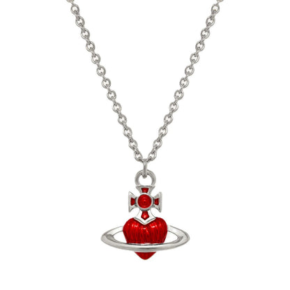 Vivienne Westwood Fabianna Bas Relief PendantJewelleryVivienne WestwoodDPUS Designer Outlet8053195435913Platinum/Red EnamelVivienne Westwood Fabianna Bas Relief Pendant