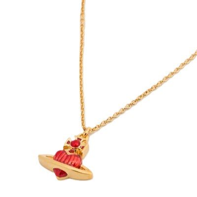 Vivienne Westwood Fabianna Bas Relief PendantJewelleryVivienne WestwoodDPUS Designer Outlet8053195435920Gold/Red EnamelVivienne Westwood Fabianna Bas Relief Pendant