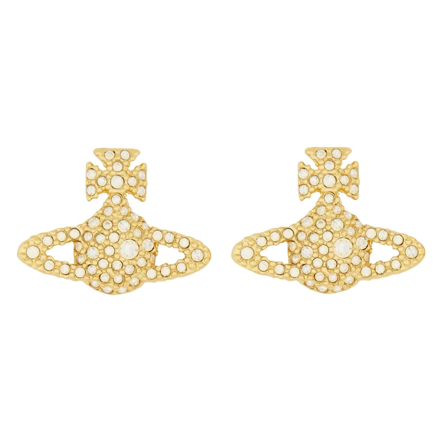 Vivienne Westwood Grace Bas Relief Stud Earrings in Gold / Moonlight CrystalJewelleryVivienne WestwoodDPUS Designer OutletVivienne Westwood Grace Bas Relief Stud Earrings in Gold / Moonlight Crystal