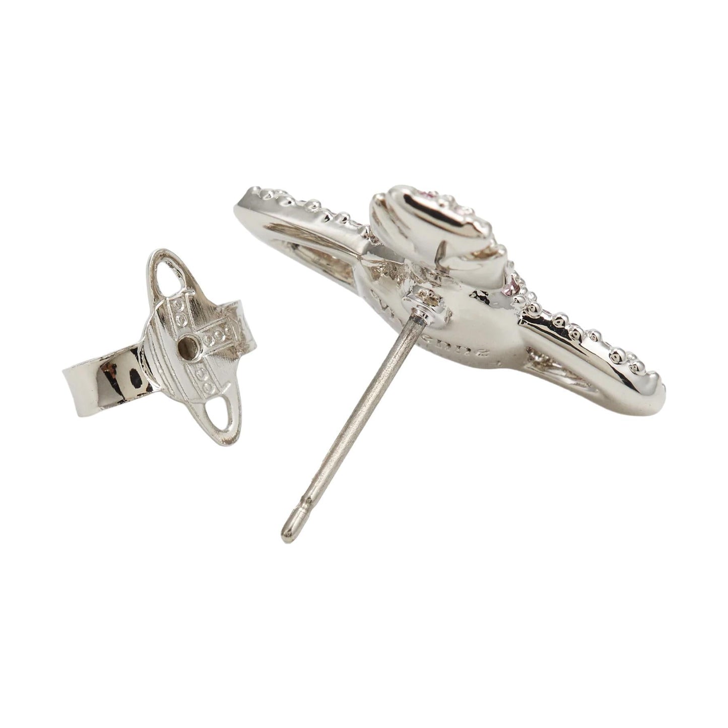 Vivienne Westwood Grace Bas Relief Stud Earrings in Platinum / Light Amethyst CrystalJewelleryVivienne WestwoodDPUS Designer OutletVivienne Westwood Grace Bas Relief Stud Earrings in Platinum / Light Amethyst Crystal