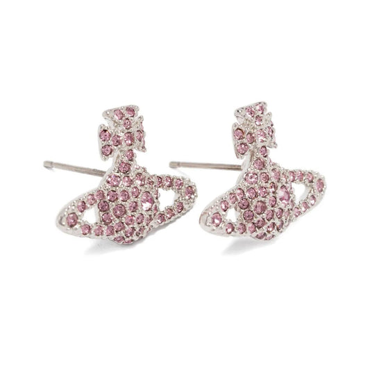 Vivienne Westwood Grace Bas Relief Stud Earrings in Platinum / Light Amethyst CrystalJewelleryVivienne WestwoodDPUS Designer OutletVivienne Westwood Grace Bas Relief Stud Earrings in Platinum / Light Amethyst Crystal