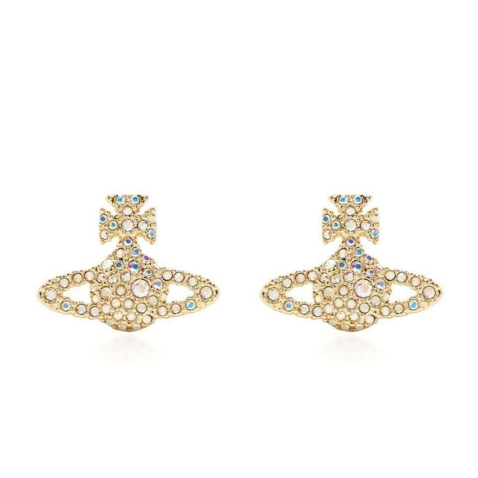 Vivienne Westwood Grace Bas Relief Stud EarringsJewelleryVivienne WestwoodDPUS Designer Outlet8053195400591Gold/Jonquil, Citrine, Light Topaz CryVivienne Westwood Grace Bas Relief Stud Earrings