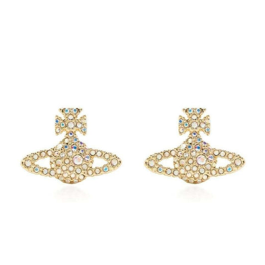 Vivienne Westwood Grace Bas Relief Stud EarringsJewelleryVivienne WestwoodDPUS Designer Outlet8053195400591Gold/Jonquil, Citrine, Light Topaz CryVivienne Westwood Grace Bas Relief Stud Earrings