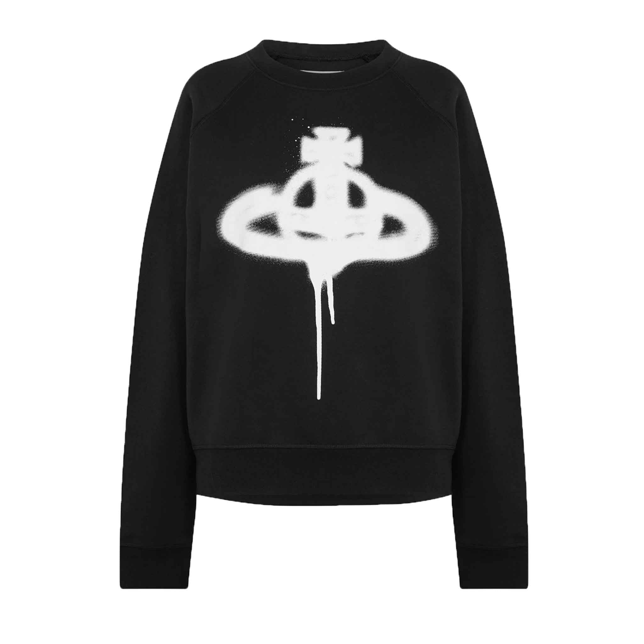 Vivienne Westwood Graffiti Orb Logo Oversize Raglan Sweatshirt in BlackSweatshirtsVivienne WestwoodDPUSXXSVivienne Westwood Graffiti Orb Logo Oversize Raglan Sweatshirt in Black