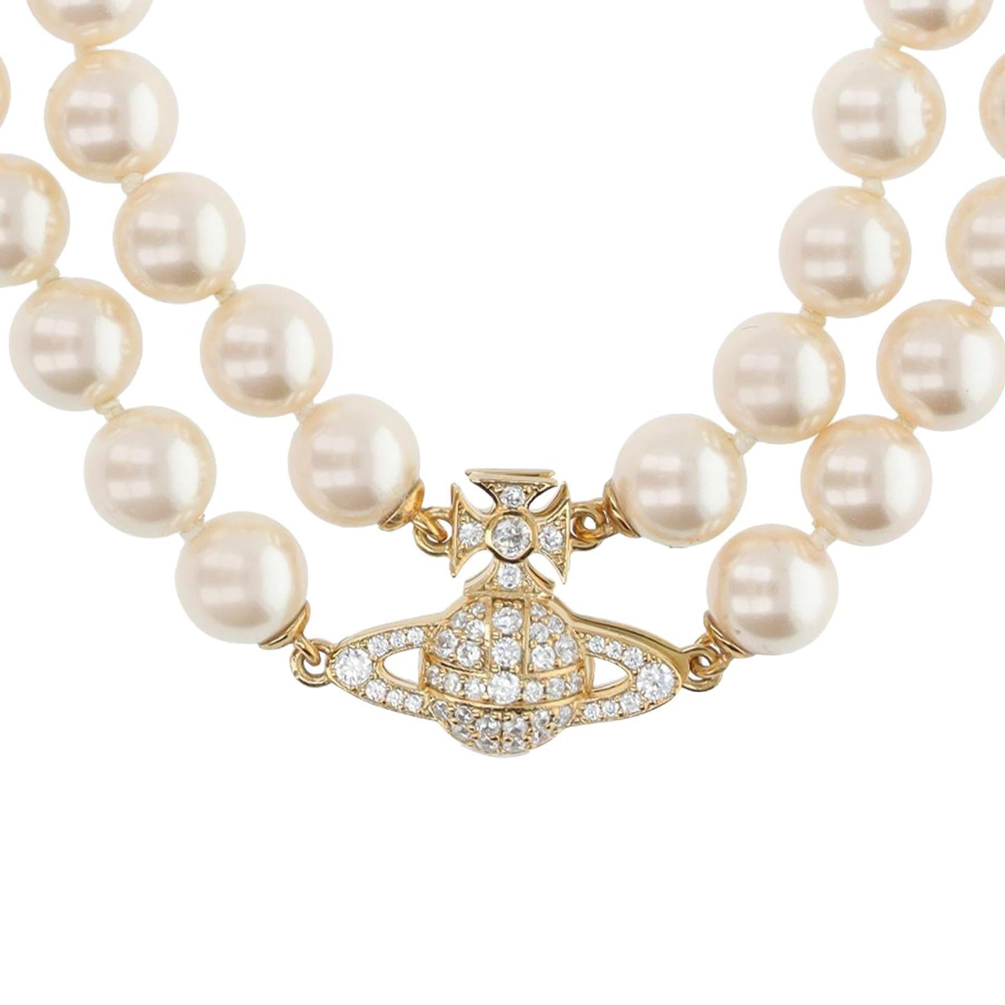 Vivienne Westwood Graziella Pearl Bracelet in Gold / Creamrose Pearl / White CzJewelleryVivienne WestwoodDPUS Designer Outlet8053195071524W1Vivienne Westwood Graziella Pearl Bracelet in Gold / Creamrose Pearl / White Cz