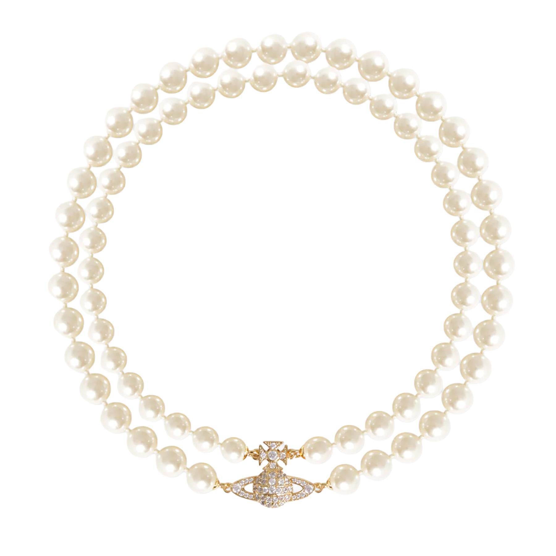 Vivienne Westwood Graziella Pearl Bracelet in Gold / Creamrose Pearl / White CzJewelleryVivienne WestwoodDPUS Designer Outlet8053195071524W1Vivienne Westwood Graziella Pearl Bracelet in Gold / Creamrose Pearl / White Cz