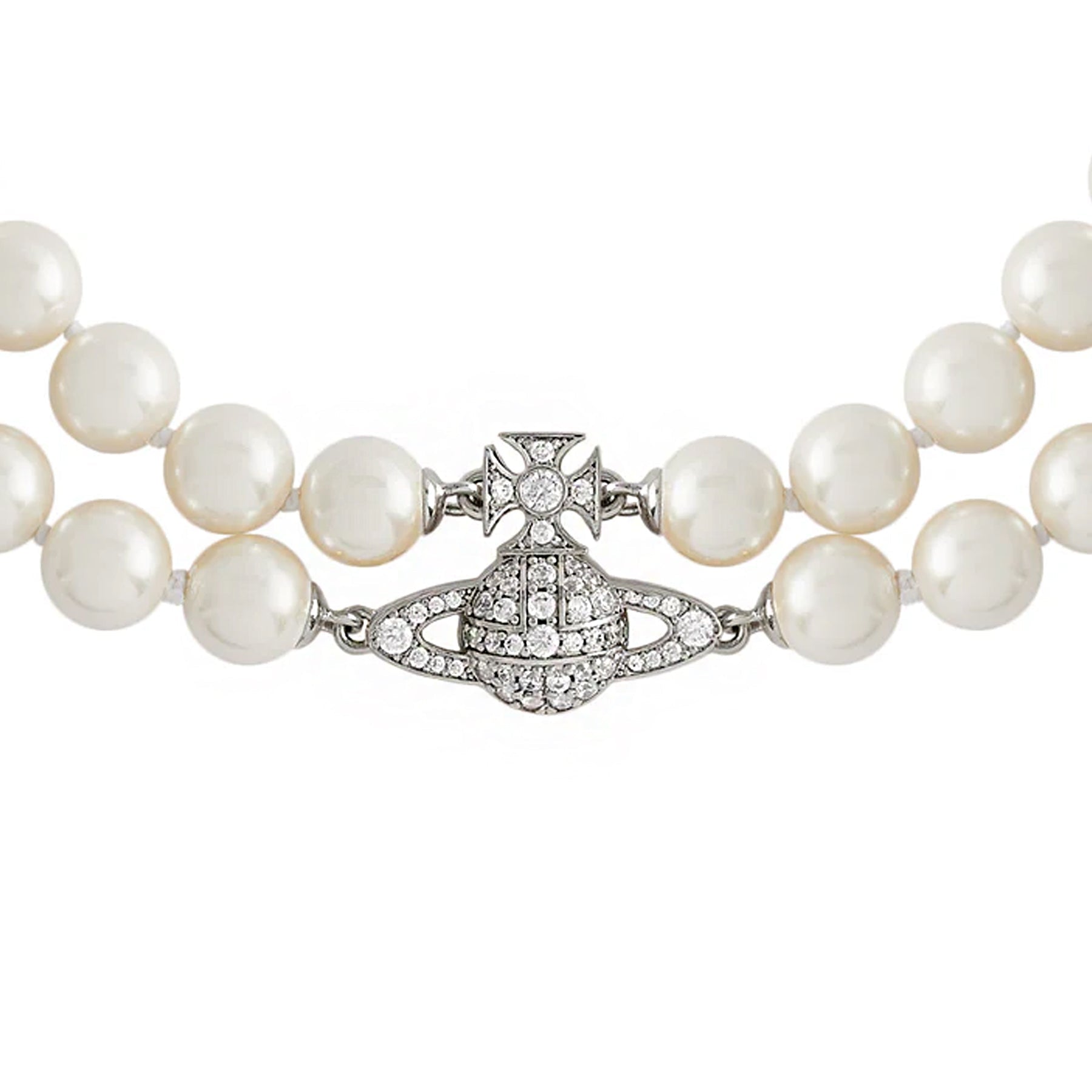 Vivienne Westwood Graziella Pearl BraceletJewelleryVivienne WestwoodDPUS Designer Outlet8050889236047Platinum/Creamrose Pearl/White CzW1Vivienne Westwood Graziella Pearl Bracelet
