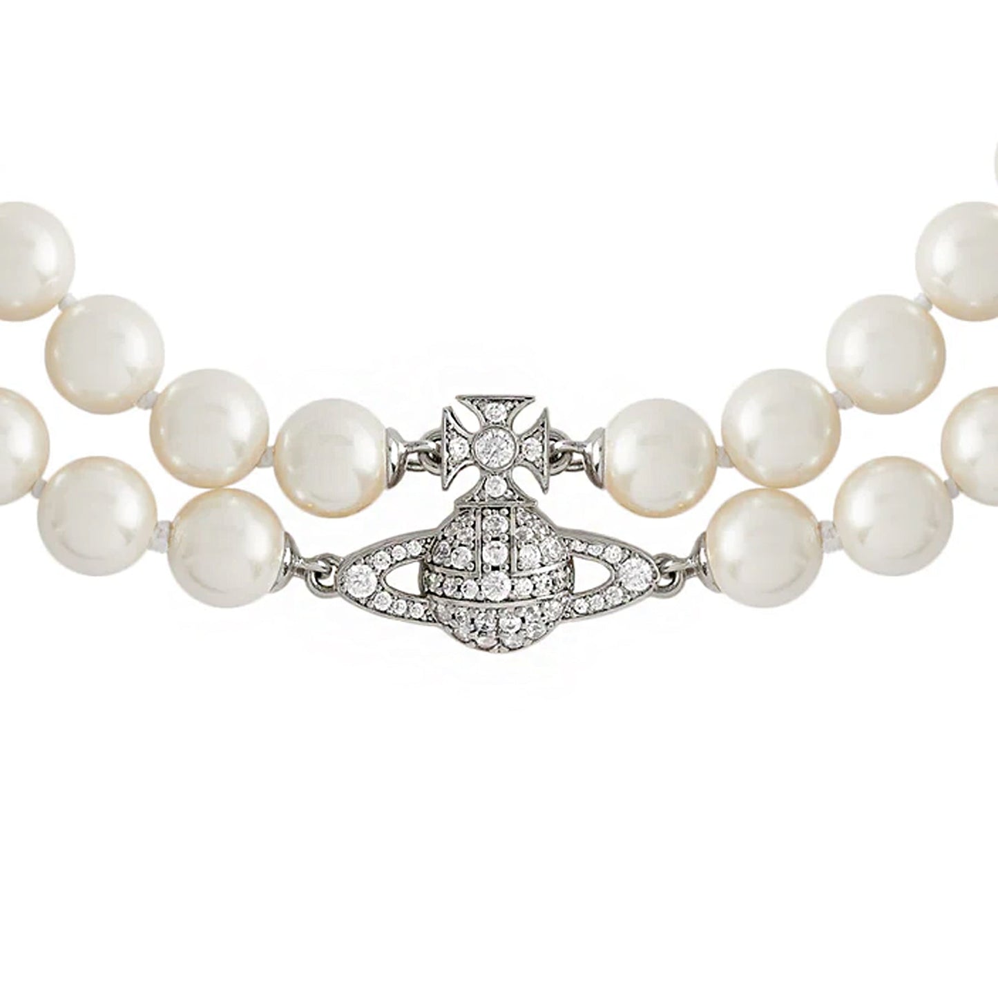 Vivienne Westwood Graziella Pearl BraceletJewelleryVivienne WestwoodDPUS Designer Outlet8050889236047Platinum/Creamrose Pearl/White CzW1Vivienne Westwood Graziella Pearl Bracelet