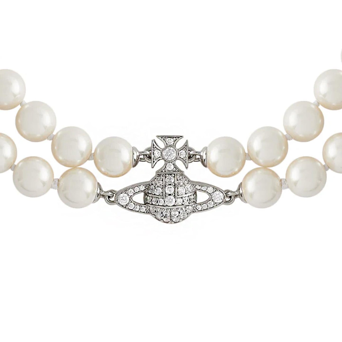 Vivienne Westwood Graziella Pearl Choker in Platinum / Creamrose Pearl / White CzJewelleryVivienne WestwoodDPUS Designer Outlet8053195070817W1Vivienne Westwood Graziella Pearl Choker in Platinum / Creamrose Pearl / White Cz