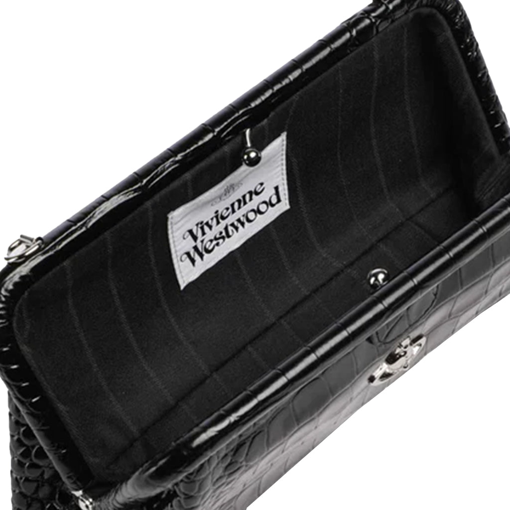 Vivienne Westwood Jane Frame PurseBagsVivienne WestwoodDPUS Designer Outlet8053195383092Black Embossed CrocVivienne Westwood Jane Frame Purse