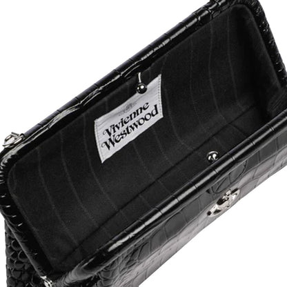 Vivienne Westwood Jane Frame PurseBagsVivienne WestwoodDPUS Designer Outlet8053195383092Black Embossed CrocVivienne Westwood Jane Frame Purse
