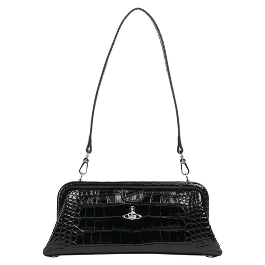 Vivienne Westwood Jane Frame PurseBagsVivienne WestwoodDPUS Designer Outlet8053195383092Black Embossed CrocVivienne Westwood Jane Frame Purse