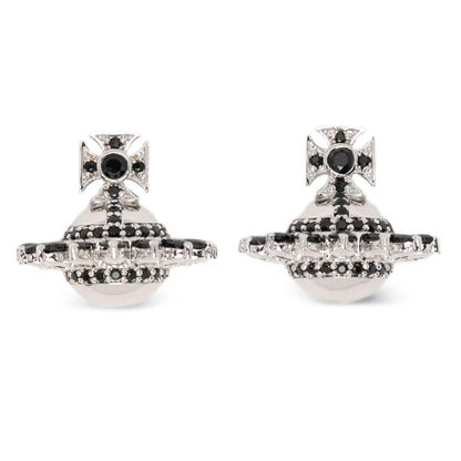 Vivienne Westwood Jordana Earrings in Platinum / Black CzJewelleryVivienne WestwoodDPUS Designer Outlet8053195230013Vivienne Westwood Jordana Earrings in Platinum / Black Cz