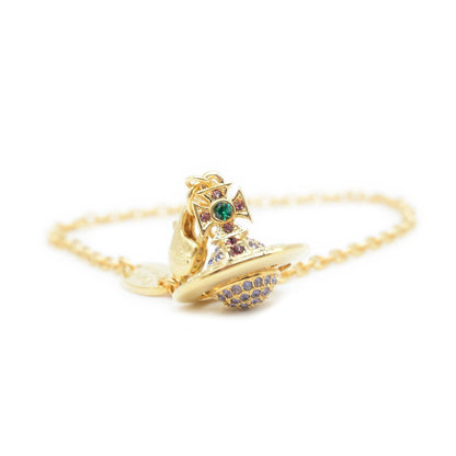 Vivienne Westwood Kika Orb Bracelet in Gold / Emerald, Tanzanite, Amethyst CrysJewelleryVivienne WestwoodDPUS Designer Outlet8053195235193Vivienne Westwood Kika Orb Bracelet in Gold / Emerald, Tanzanite, Amethyst Crys