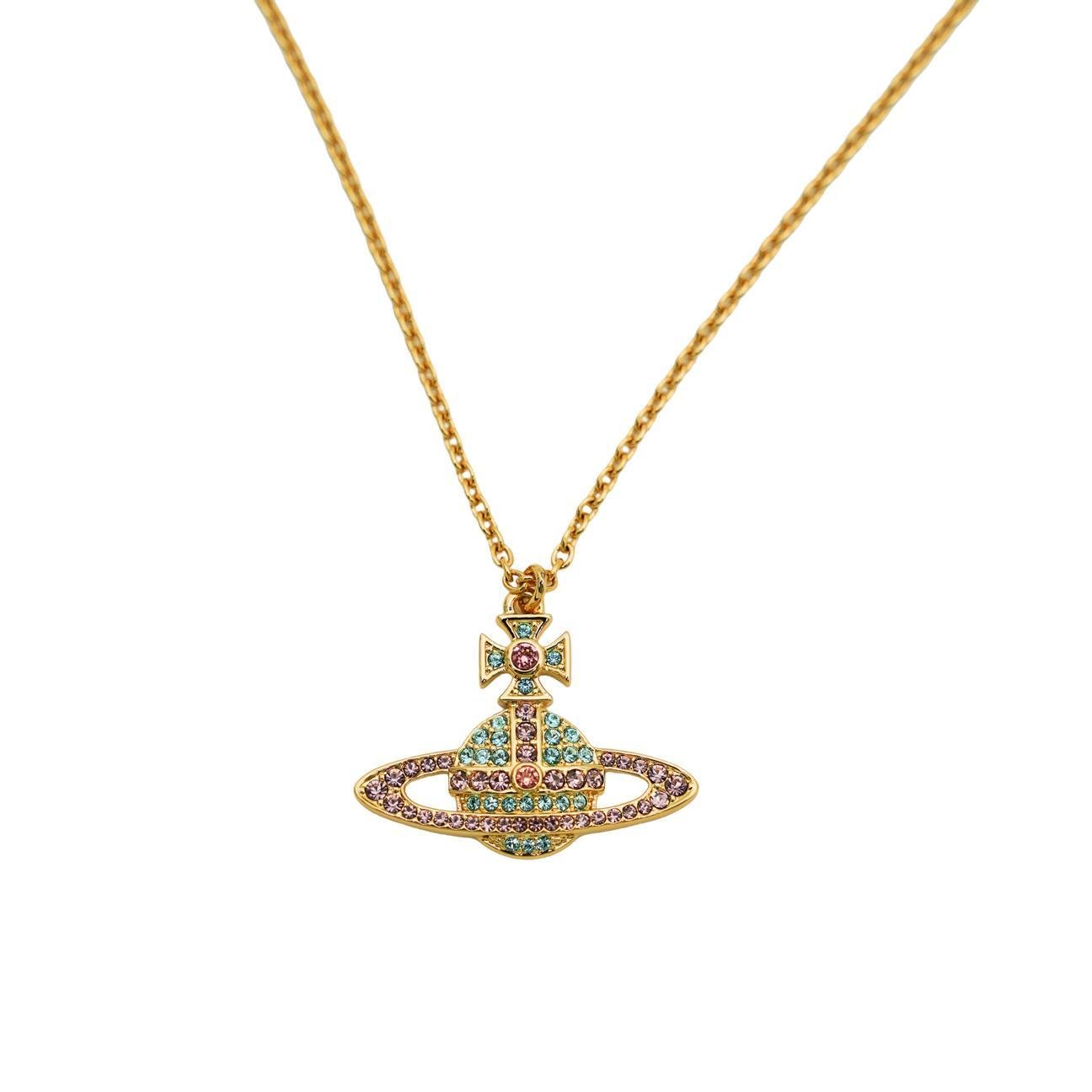 Vivienne Westwood Kika Pendant in Gold/Light Turquoise,Light Amethyst,RoseJewelleryVivienne WestwoodDPUS Designer Outlet8053195229352Vivienne Westwood Kika Pendant in Gold/Light Turquoise,Light Amethyst,Rose
