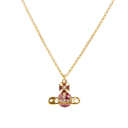 Vivienne Westwood Kitty Pendant in Gold / White Crystal / Amethyst EnamelJewelleryVivienne WestwoodDPUS Designer OutletVivienne Westwood Kitty Pendant in Gold / White Crystal / Amethyst Enamel