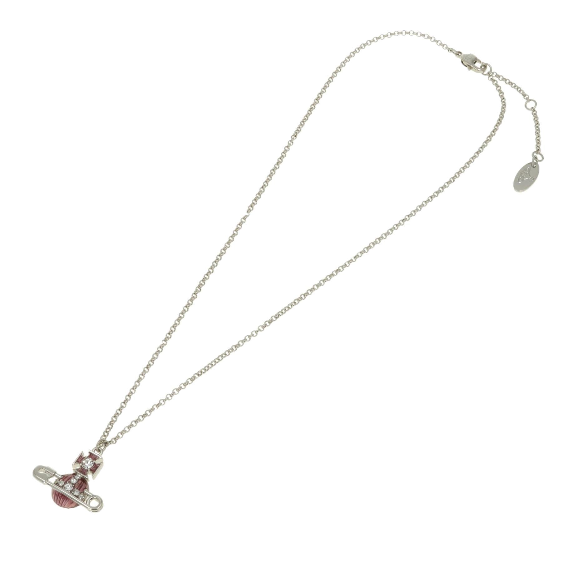 Vivienne Westwood Kitty Pendant in Platinum / White Crystal / Light Rose EnJewelleryVivienne WestwoodDPUS Designer Outlet8053195229468Vivienne Westwood Kitty Pendant in Platinum / White Crystal / Light Rose En
