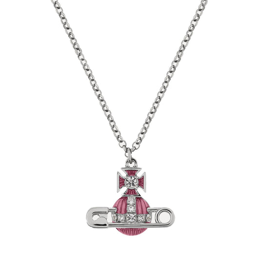 Vivienne Westwood Kitty Pendant in Platinum / White Crystal / Light Rose EnJewelleryVivienne WestwoodDPUS Designer Outlet8053195229468Vivienne Westwood Kitty Pendant in Platinum / White Crystal / Light Rose En
