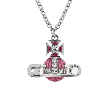 Vivienne Westwood Kitty Pendant in Platinum / White Crystal / Light Rose EnJewelleryVivienne WestwoodDPUS Designer Outlet8053195229468Vivienne Westwood Kitty Pendant in Platinum / White Crystal / Light Rose En