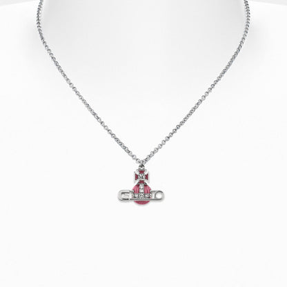 Vivienne Westwood Kitty Pendant in Platinum / White Crystal / Light Rose EnJewelleryVivienne WestwoodDPUS Designer Outlet8053195229468Vivienne Westwood Kitty Pendant in Platinum / White Crystal / Light Rose En